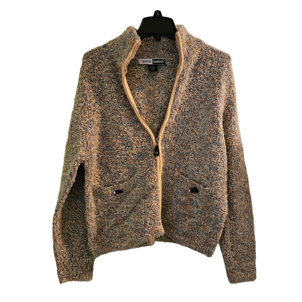 ❤️‍ VINTAGE! Jamie Sadock 90s Textured Zip-Up Jacket Cardigan Size Medium